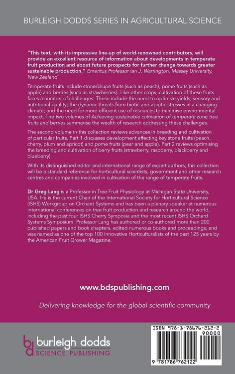 Produktbild: Achieving sustainable cultivation of temperate zone tree fruits and berries Volume 2