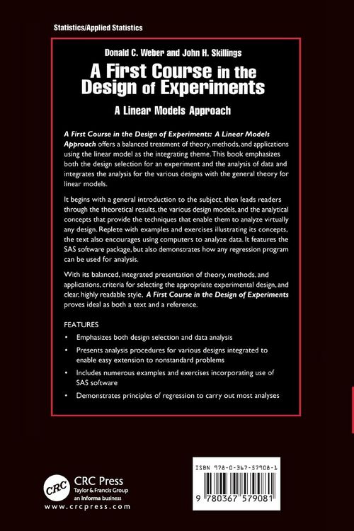 Produktbild: A First Course in the Design of Experiments