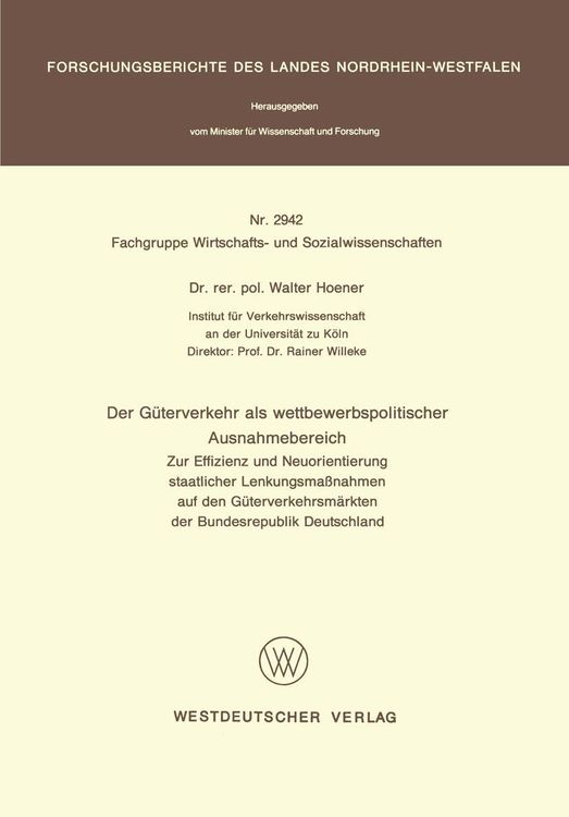 Bild vom Artikel Der Güterverkehr als wettbewerbspolitischer Ausnahmebereich vom Autor Walter Hoener