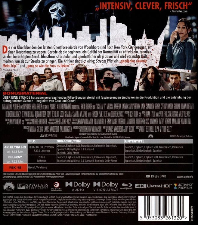 Produktbild: Scream 6 (+ Blu-ray)