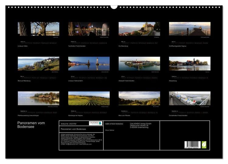 Produktbild: Panoramen vom Bodensee (Wandkalender 2026 DIN A2 quer), CALVENDO Monatskalender