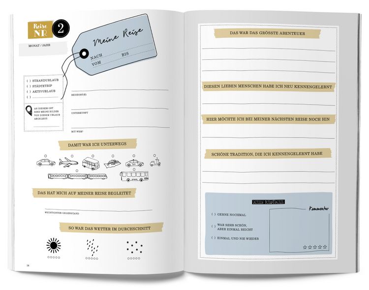 Produktbild: GuideMe Reisetagebuch Travel Memories &bdquo;Meine Reisen&ldquo;