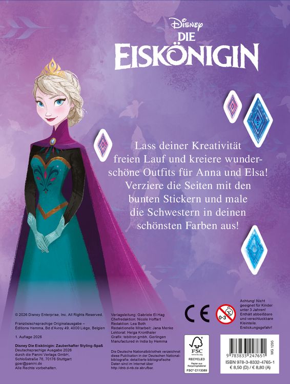 Produktbild: Disney Die Eisk&ouml;nigin: Zauberhafter Styling-Spa&szlig;: Stickern, Malen, Stylen