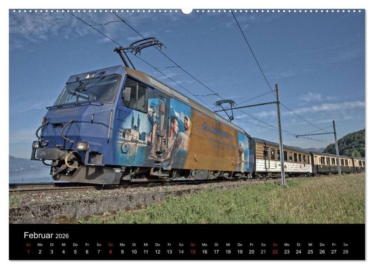 Produktbild: Schweizer Eisenbahn (hochwertiger Premium Wandkalender 2026 DIN A2 quer), Kunstdruck in Hochglanz