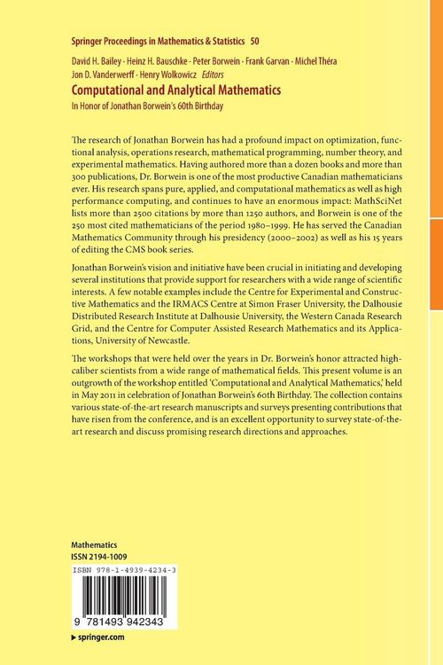 Produktbild: Computational and Analytical Mathematics