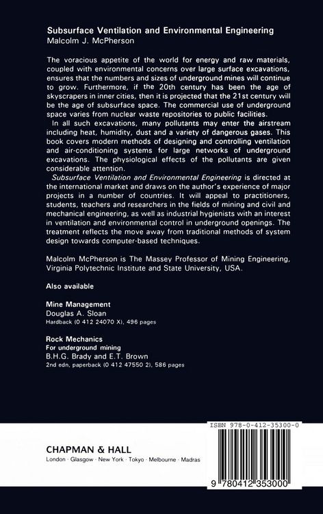 Produktbild: Subsurface Ventilation and Environmental Engineering
