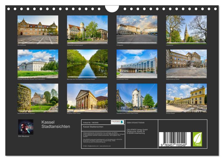 Produktbild: Kassel Stadtansichten (Wandkalender 2026 DIN A4 quer), CALVENDO Monatskalender