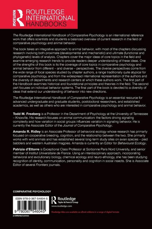 Produktbild: The Routledge International Handbook of Comparative Psychology