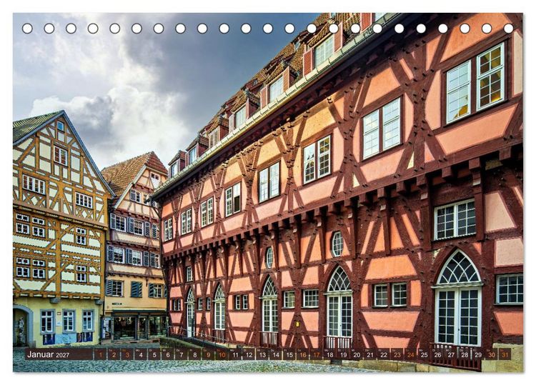 Produktbild: Idyllisches Fachwerk rund um Stuttgart (Tischkalender 2027 DIN A5 quer), CALVENDO Monatskalender