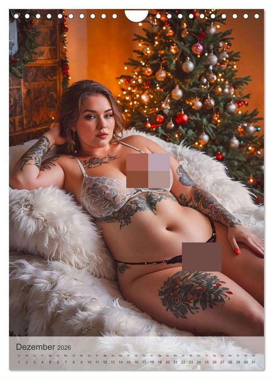 Produktbild: Verf&uuml;hrerische Momente - Kurven und Tattoos (Wandkalender 2026 DIN A4 hoch), CALVENDO Monatskalender