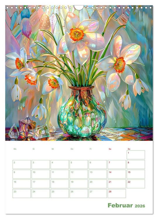 Produktbild: Blumenglanz (Wandkalender 2026 DIN A3 hoch), CALVENDO Monatskalender