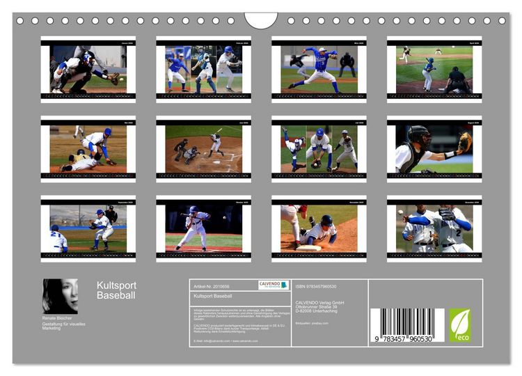 Produktbild: Kultsport Baseball (Wandkalender 2026 DIN A4 quer), CALVENDO Monatskalender