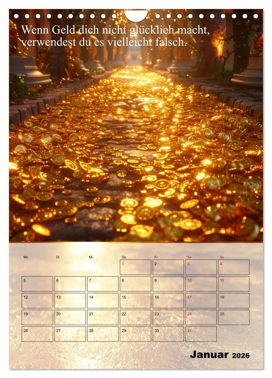 Produktbild: Der Geld-Anlock-Kalender (Wandkalender 2026 DIN A4 hoch), CALVENDO Monatskalender