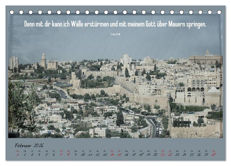 Produktbild: Mit der Bibel in der Hand durch das Heilige Land - Jerusalem (Tischkalender 2026 DIN A5 quer), CALVENDO Monatskalender