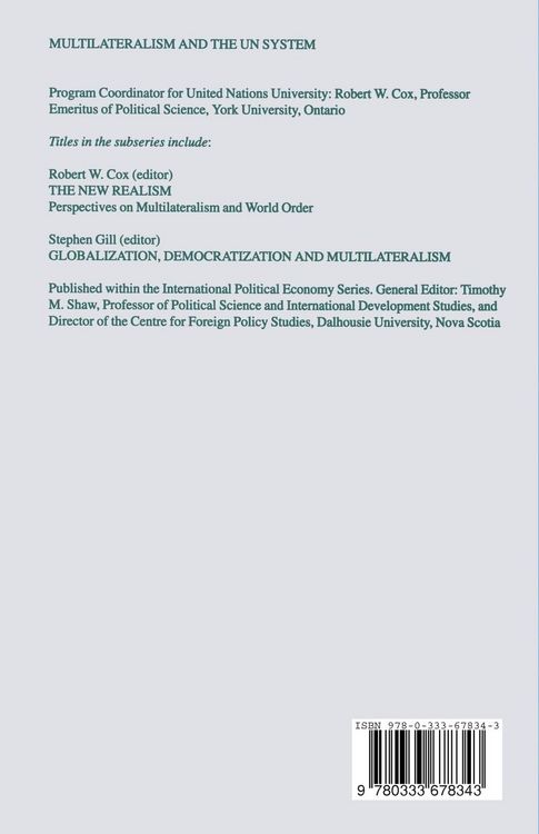 Produktbild: Globalization, Democratization and Multilateralism