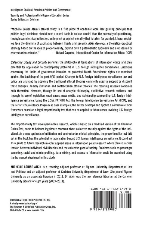 Produktbild: Balancing Liberty and Security