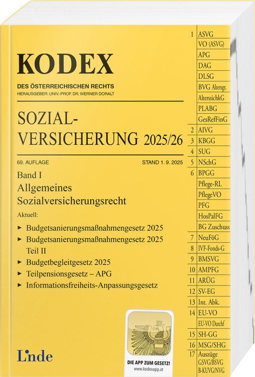 Produktbild: KODEX Sozialversicherung 2025/26, Band I