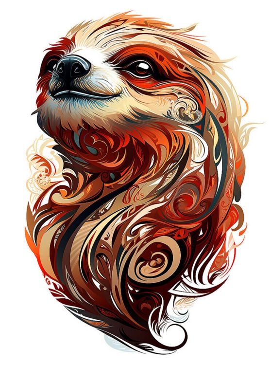 Produktbild: CALVENDO Puzzle Faultier im Tattoo Design | 2000 Teile Lege-Gr&ouml;&szlig;e 90x67cm Foto-Puzzle f&uuml;r gl&uuml;ckliche Stunden