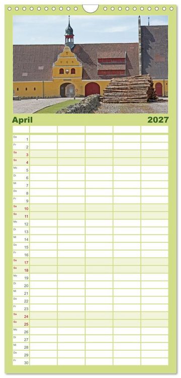 Produktbild: Familienplaner 2027 - Schl&ouml;sser in D&auml;nemark mit 5 Spalten (Wandkalender, 21 x 45 cm) CALVENDO