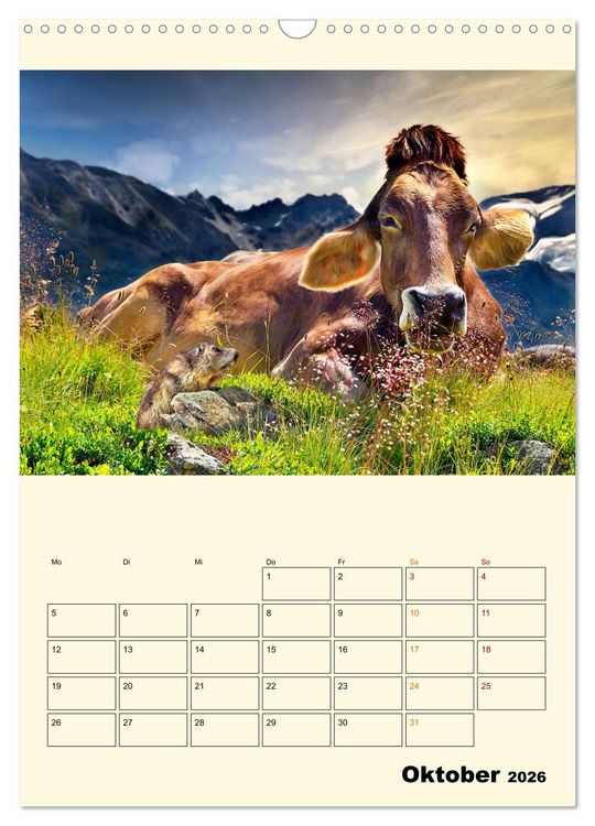 Produktbild: Gl&uuml;ckliche Bergk&uuml;he (Wandkalender 2026 DIN A3 hoch), CALVENDO Monatskalender