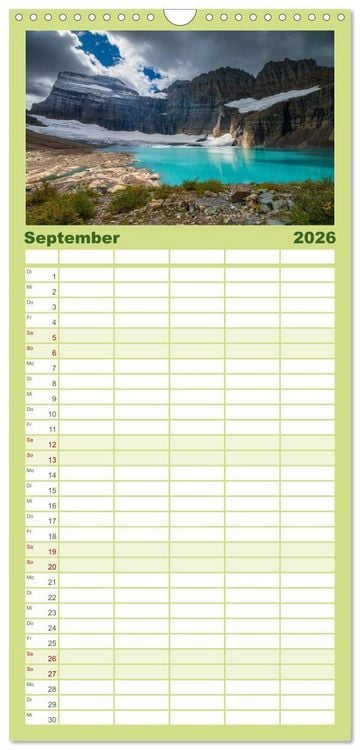 Produktbild: Familienplaner 2026 - Westw&auml;rts - &Uuml;ber die Rocky Mountains zum Pazifik mit 5 Spalten (Wandkalender, 21 x 45 cm) CALVENDO