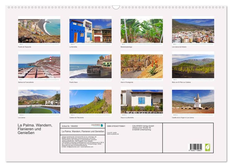 Produktbild: La Palma. Wandern, Flanieren und Genie&szlig;en (Wandkalender 2026 DIN A2 quer), CALVENDO Monatskalender