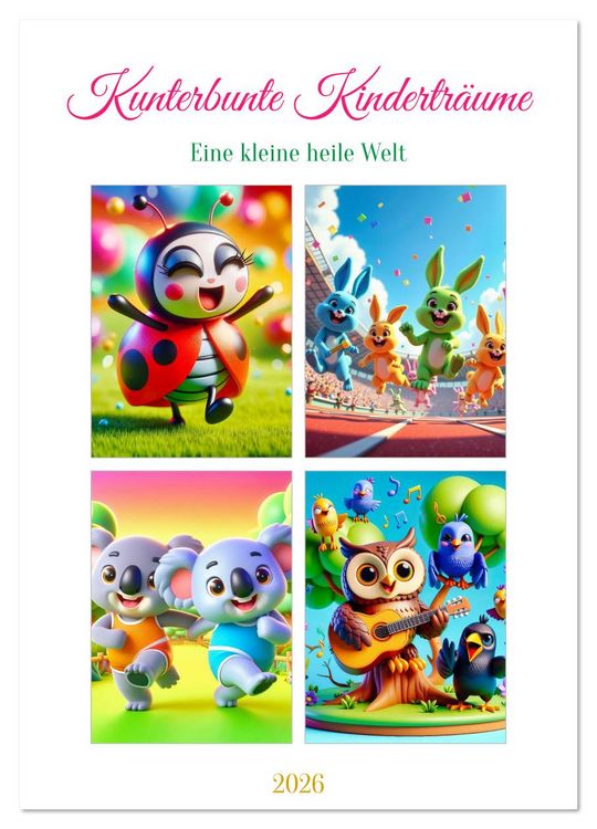 Produktbild: Kunterbunte Kindertr&auml;ume (Wandkalender 2026 DIN A4 hoch), CALVENDO Monatskalender