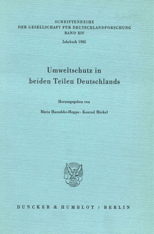 Produktbild: Umweltschutz in beiden Teilen Deutschlands.