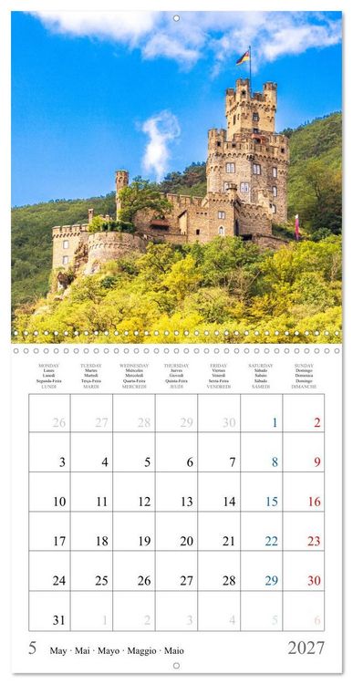 Produktbild: German castles and palaces on the Upper Middle Rhine Part One (Wall Calendar 2027 12 &times; 12 Inch) CALVENDO 12 Month Wall Calendar
