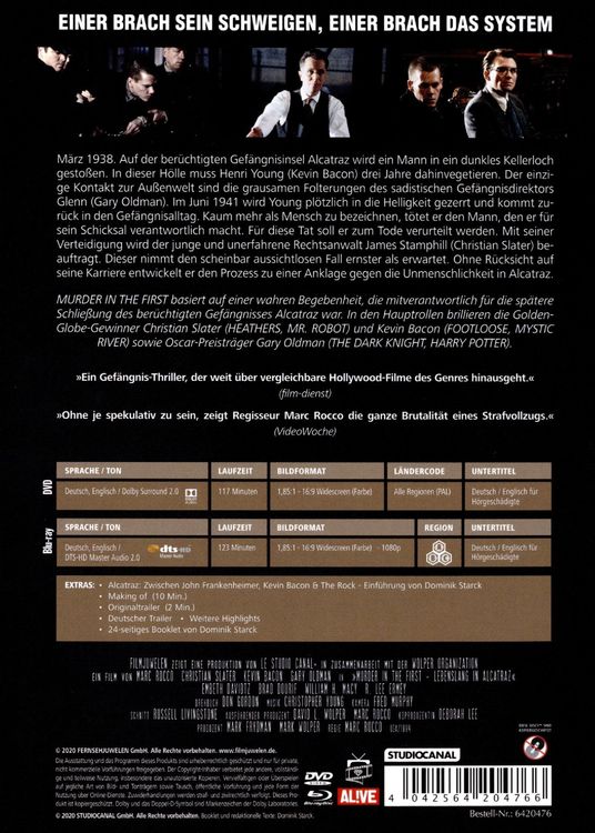 Produktbild: Murder in the First - Lebenslang in Alcatraz - Special Edition Mediabook (+ DVD) (+ Booklet) (Filmjuwelen)