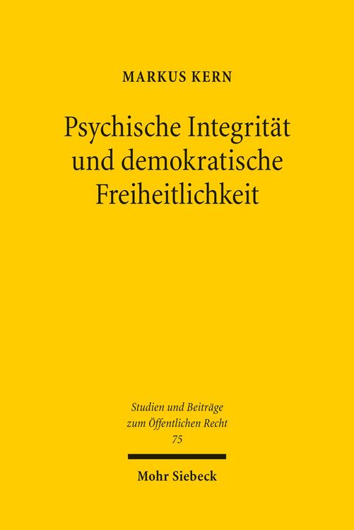 Produktbild: Psychische Integrit&auml;t und demokratische Freiheitlichkeit