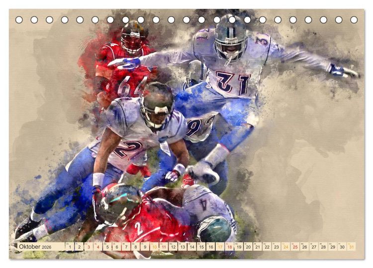 Produktbild: American Football - einfach cool (Tischkalender 2026 DIN A5 quer), CALVENDO Monatskalender