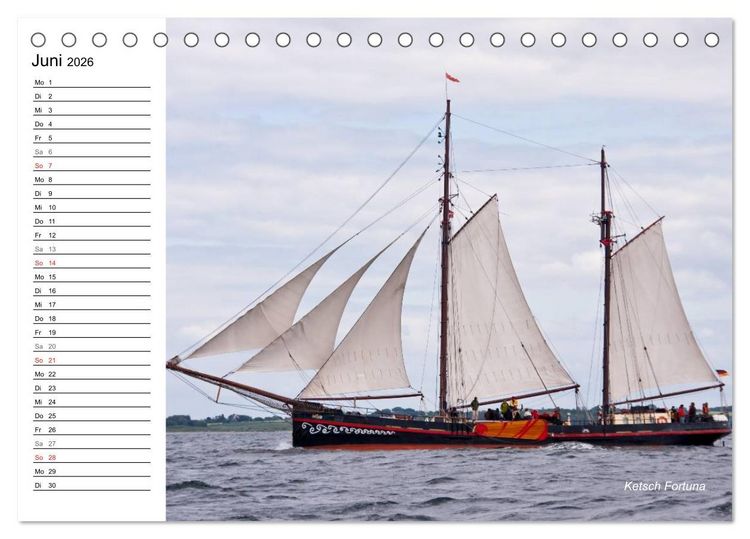 Produktbild: Traditionsschiffe auf der Ostsee (Tischkalender 2026 DIN A5 quer), CALVENDO Monatskalender