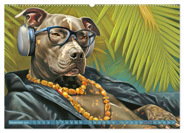 Produktbild: Gangsterhunde - KI-Bilder (Wandkalender 2026 DIN A2 quer), CALVENDO Monatskalender