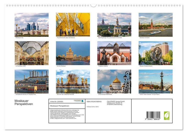 Produktbild: Moskauer Perspektiven (Wandkalender 2026 DIN A2 quer), CALVENDO Monatskalender