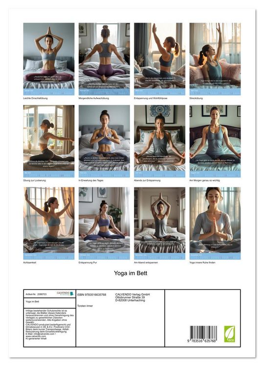 Produktbild: Yoga im Bett (Wandkalender 2026 DIN A3 hoch), CALVENDO Monatskalender