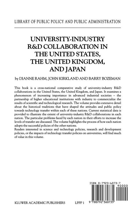 Produktbild: University-Industry R&D Collaboration in the United States, the United Kingdom, and Japan
