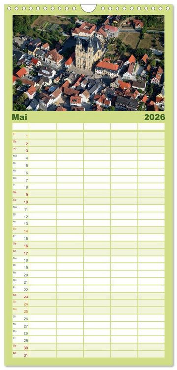Produktbild: Familienplaner 2026 - Oberfranken aus der Vogelperspektive mit 5 Spalten (Wandkalender, 21 x 45 cm) CALVENDO