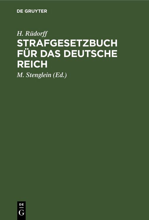 Produktbild: Strafgesetzbuch f&uuml;r das deutsche Reich