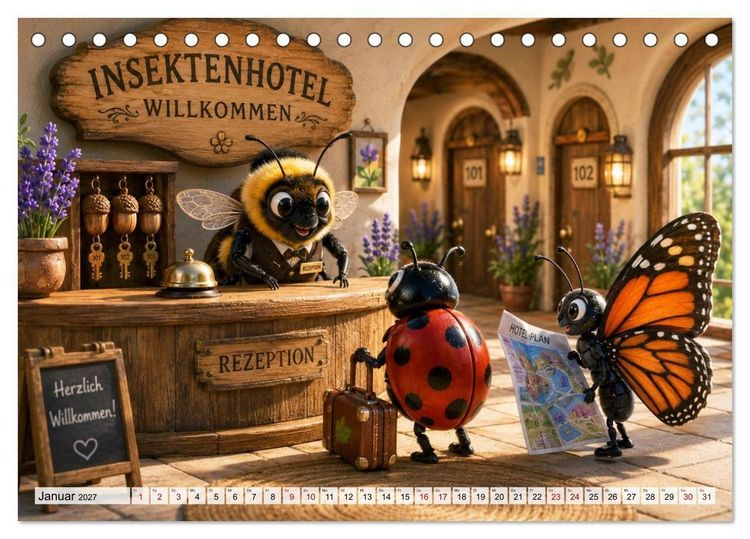 Produktbild: Das Hotel der kleinen Fl&uuml;gel (Tischkalender 2027 DIN A5 quer), CALVENDO Monatskalender