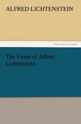Produktbild: The Verse of Alfred Lichtenstein