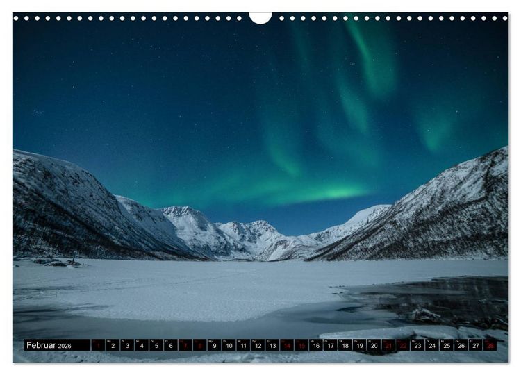 Produktbild: Aurora borealis - Magische Polarlichtn&auml;chte in Island und Norwegen (Wandkalender 2026 DIN A3 quer), CALVENDO Monatskalender