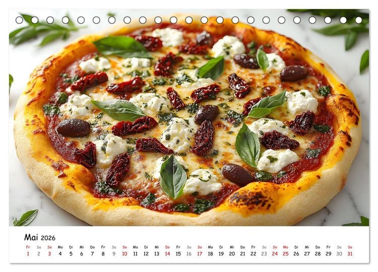 Produktbild: Pizza geht immer - Zu jeder Jahreszeit (Tischkalender 2026 DIN A5 quer), CALVENDO Monatskalender