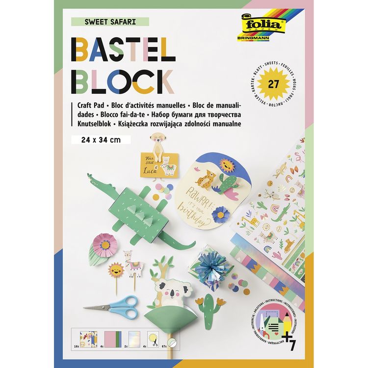 Produktbild: FOLIA&reg; Bastelblock, Sweet Safari