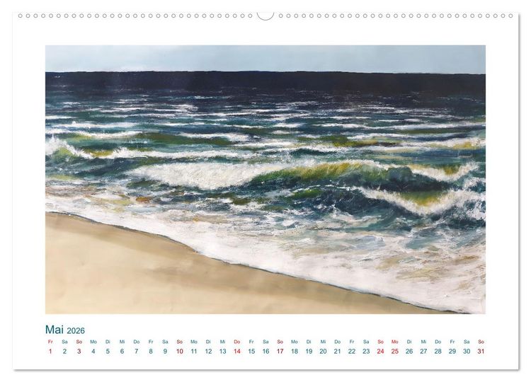Produktbild: Wellenbrausen - Gemalte Wellen von Michaela Spreider (Wandkalender 2026 DIN A2 quer), CALVENDO Monatskalender