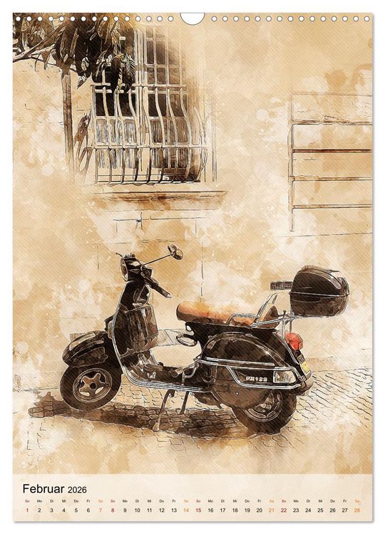 Produktbild: Motorroller - Vespa Galerie (Wandkalender 2026 DIN A3 hoch), CALVENDO Monatskalender