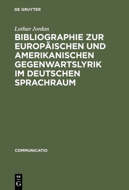 Produktbild: Bibliographie zur europ&auml;ischen und amerikanischen Gegenwartslyrik im deutschen Sprachraum