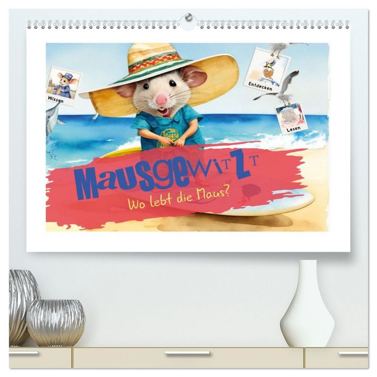 Produktbild: Mausgewitzt - Wo lebt die Maus? (hochwertiger Premium Wandkalender 2026 DIN A2 quer), Kunstdruck in Hochglanz