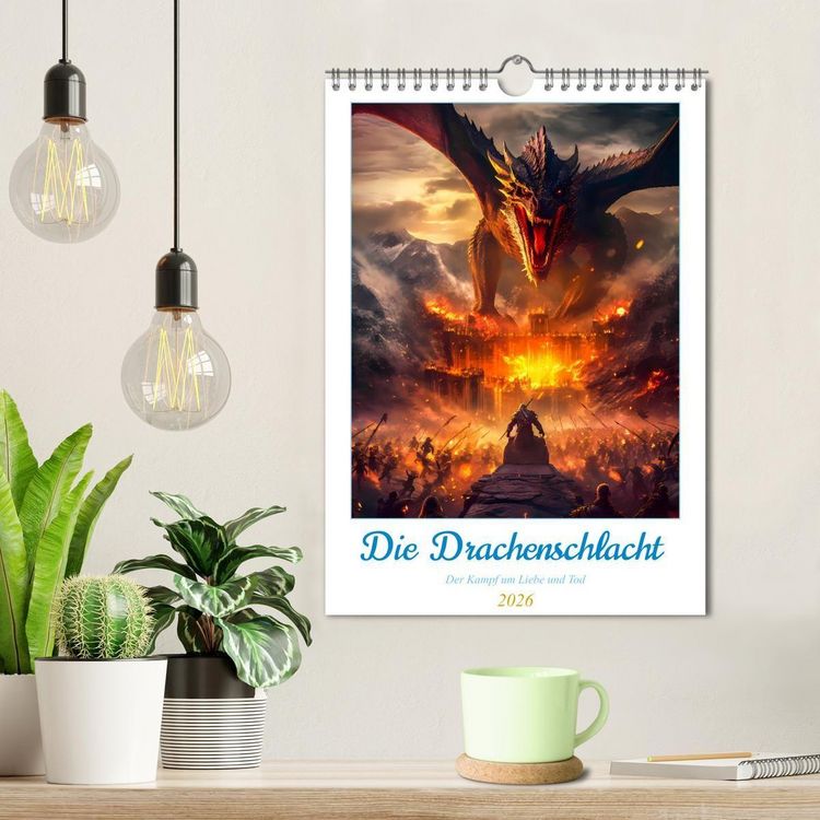 Produktbild: Die Drachenschlacht (Wandkalender 2026 DIN A4 hoch), CALVENDO Monatskalender