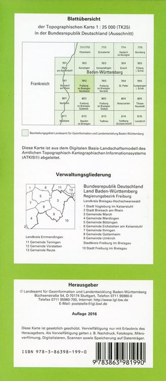 Produktbild: Freiburg im Breigau Nordwest 1 : 25 000